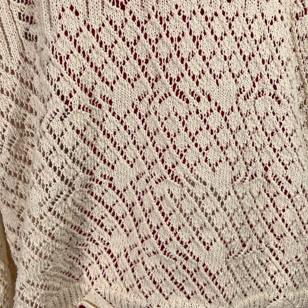 EUC Lace Knit Cream Cardigan - XS - Picture 6 of 9
